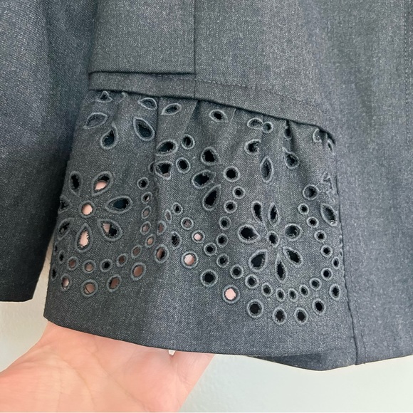 Rebecca Taylor Charcoal Laser Cut Jacket - Picture 5 of 10